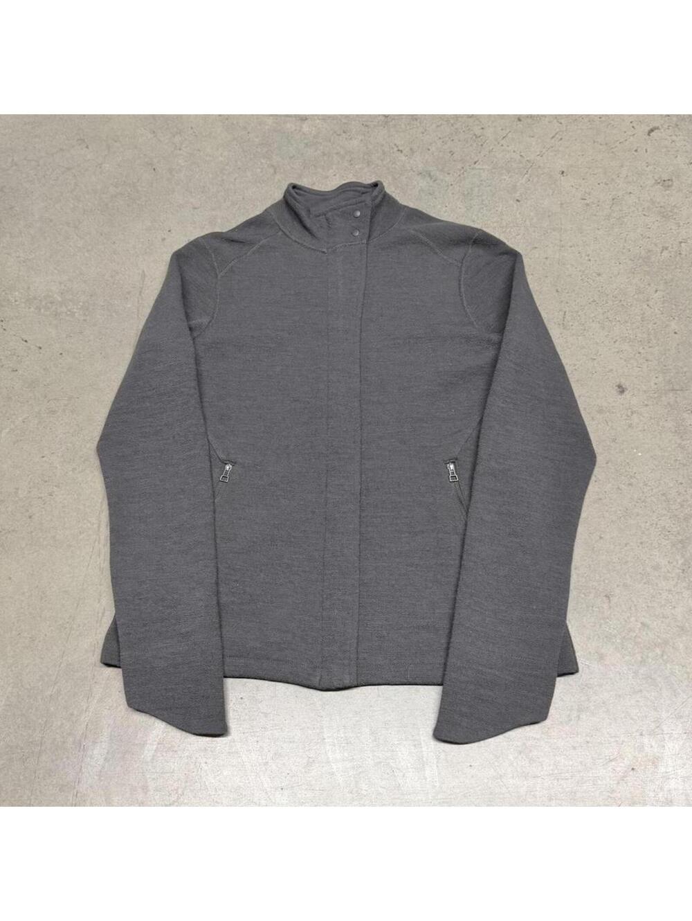 Ibex Made In USA Grey Merino Wool Full Zip Sweater